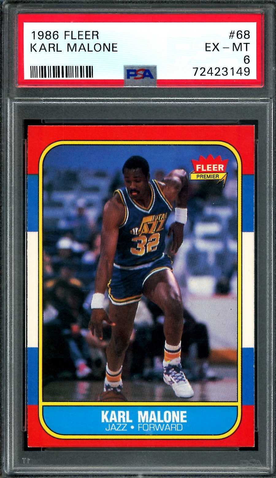 1986 Fleer Karl Malone PSA 6 Jazz