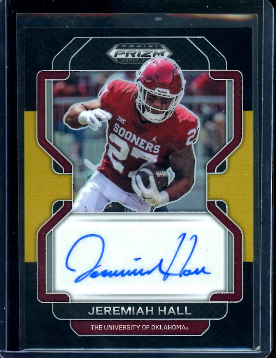 2023 Panini Prizm Draft Picks Jeremiah Hall Black Gold Auto /5 Oklahoma