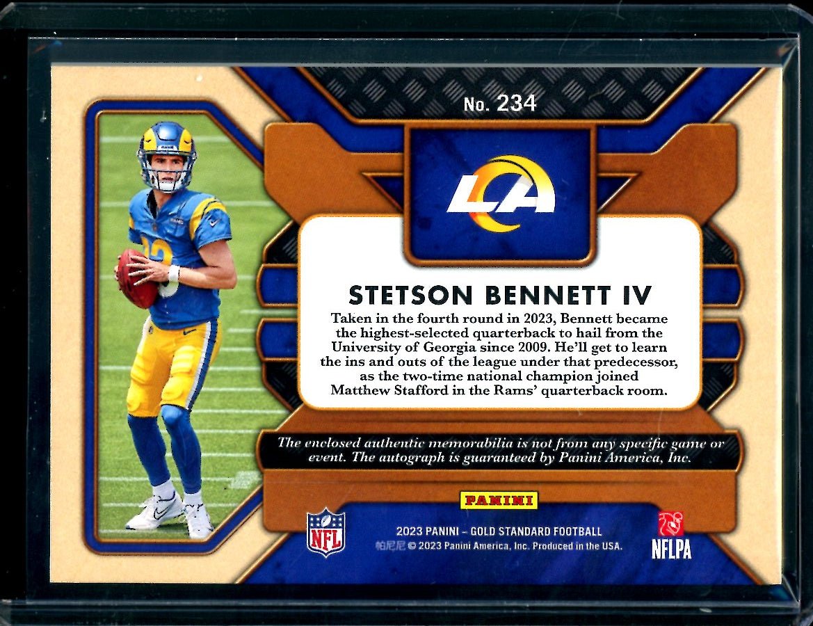 2023 Panini Gold Standard Stetson Bennett Rookie RPA /49 Rams