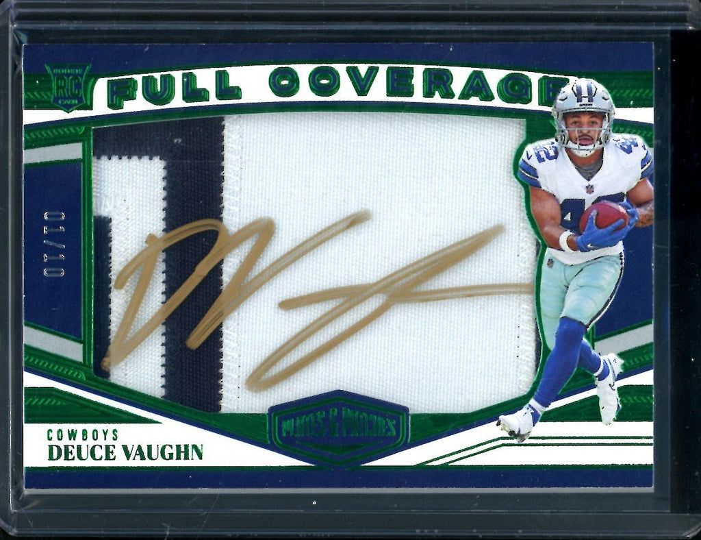 2023 Panini Plates & Patches Deuce Vaughn Rookie Full Coverage RPA /10 Cowboys