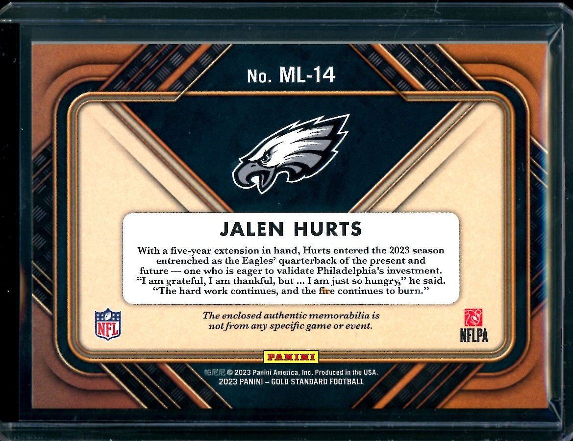 2023 Panini Gold Standard Jalen Hurts Mother Lode Patch /299 Eagles