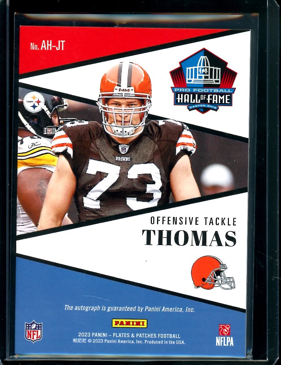 2023 Panini Plates & Patches Joe Thomas All Hall Auto /50 Browns