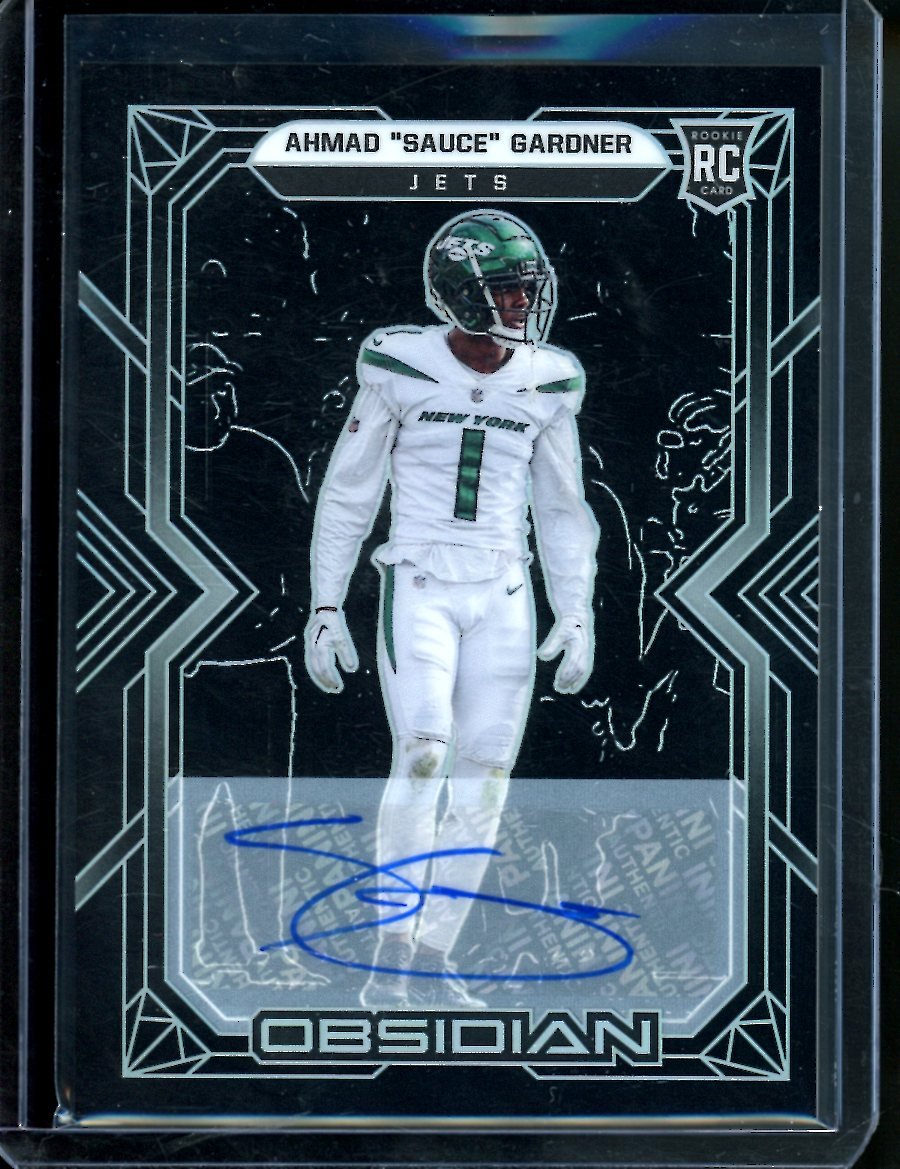 2022 Panini Obsidian Sauce Gardner Rookie Auto /199 Jets
