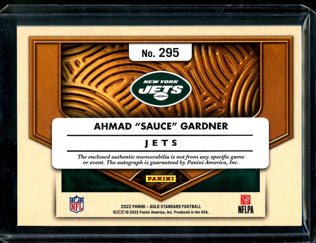 2022 Panini Gold Standard Sauce Gardner Rookie RPA /149 Jets
