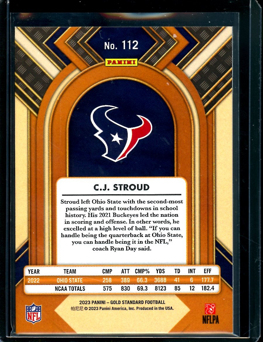 2023 Panini Gold Standard C.J. Stroud Rookie /99 Texans