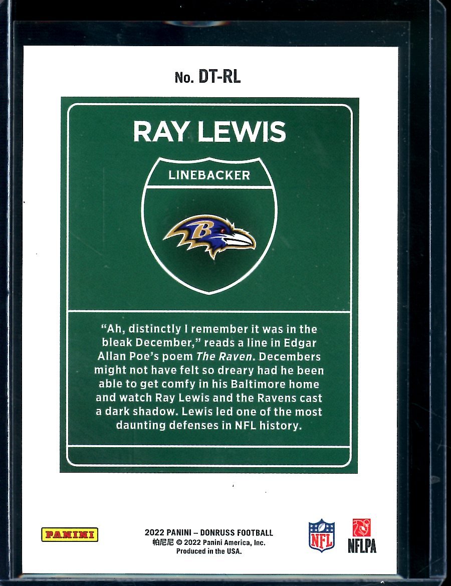 2022 Panini Donruss Ray Lewis Downtown SSP Ravens