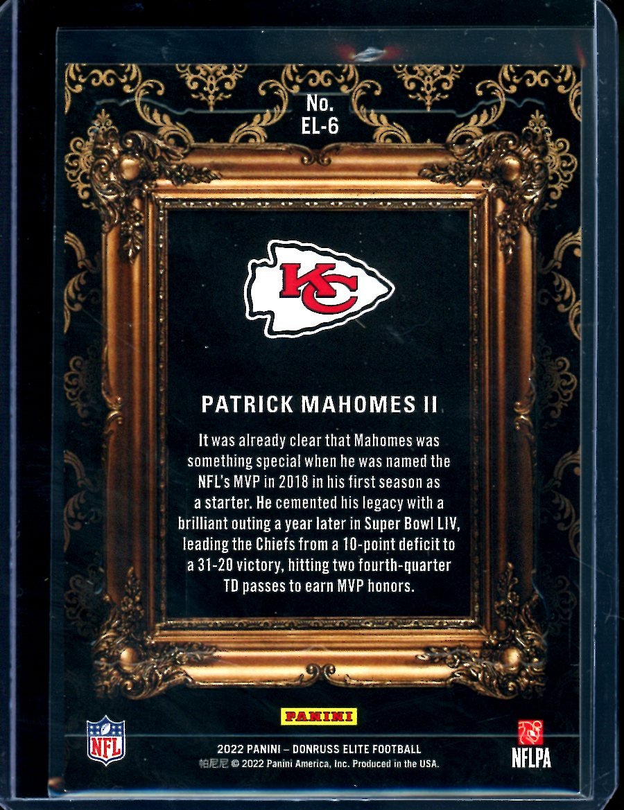 2022 Panini Elite Patrick Mahomes Elitist /10 Chiefs