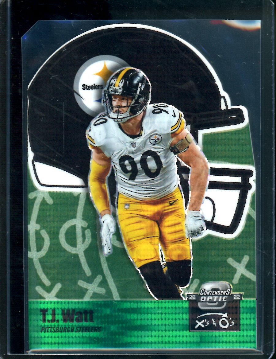 2022 Panini Contenders Optic T.J. Watt X's & O's Green Pulsar /30 Steelers