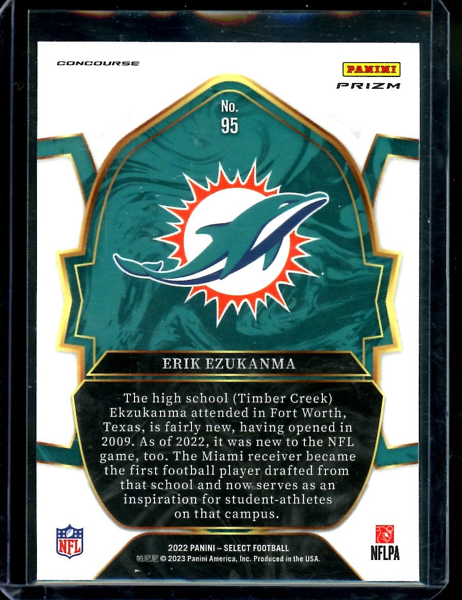 2022 Panini Select Erik Ezukanma Rookie Concourse Cosmic Dolphins