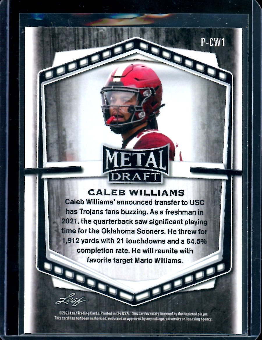2022 Leaf Metal Draft Caleb Williams Mojo USC