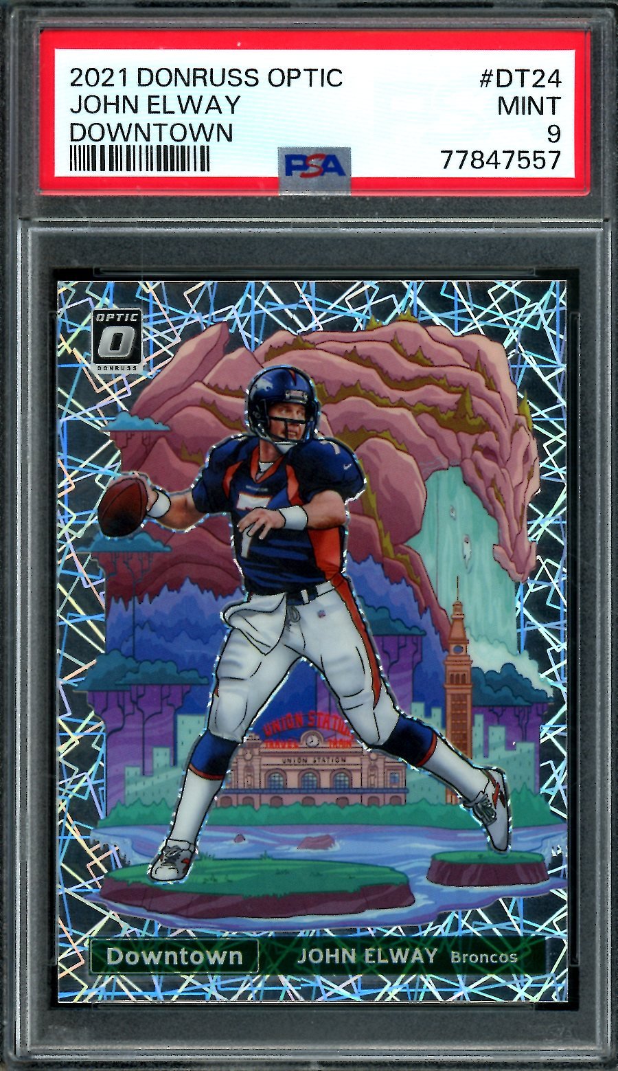 2021 Panini Optic John Elway Downtown SSP PSA 9 Broncos