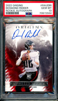 2022 Panini Origins Desmond Ridder Rookie Auto PSA 10 Falcons