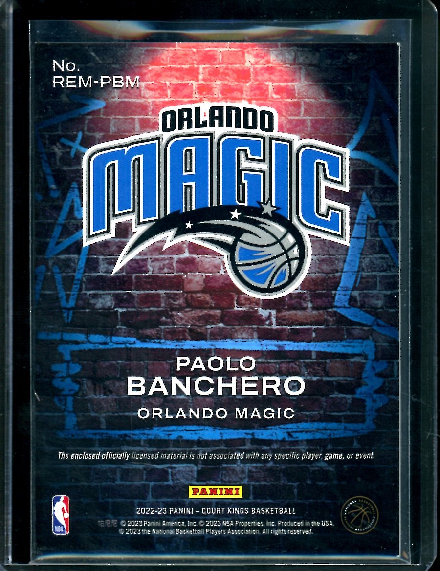 2022-23 Panini Court Kings Paolo Banchero Rookie Expressions Patch Magic