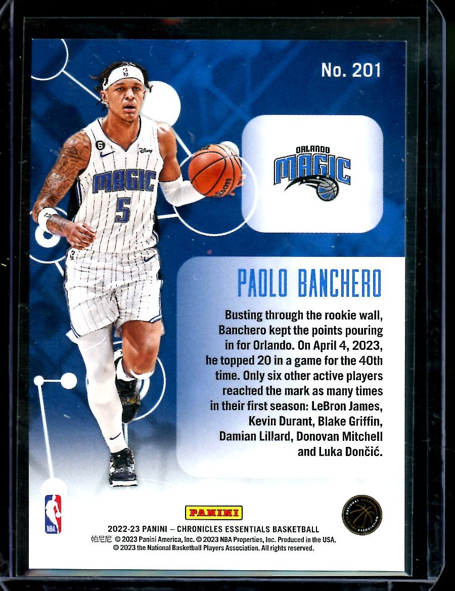 2022-23 Panini Chronicles Essentials Paolo Banchero Rookie Blue /99 Magic