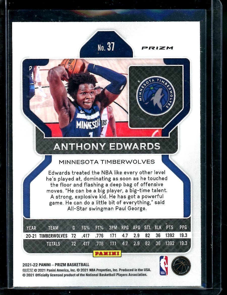 2021-22 Panini Prizm Anthony Edwards 75th Blue Timberwolves