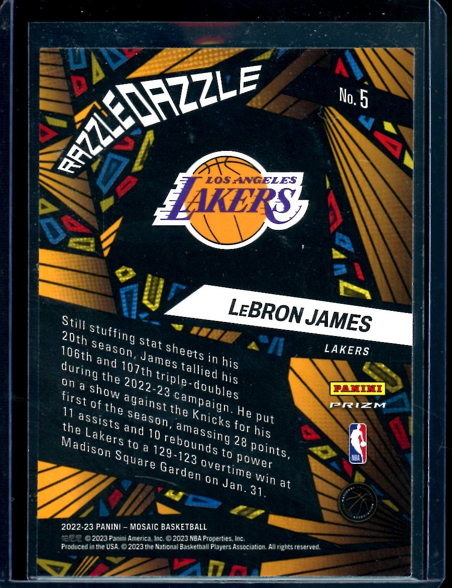2022-23 Panini Mosaic LeBron James Razzle Dazzle SSP Lakers