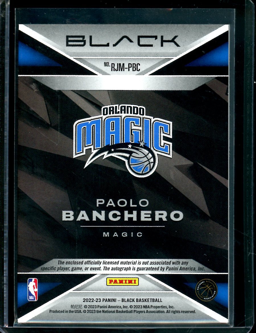 2022-23 Panini Black Paolo Banchero Rookie RPA /20 Magic