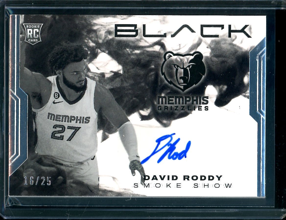 2022-23 Panini Black David Roddy Rookie Smoke Show Auto /25 Grizzlies