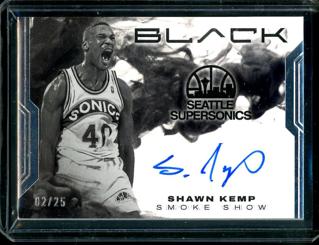 2022-23 Panini Black Shawn Kemp Smoke Show Auto /25 Supersonics