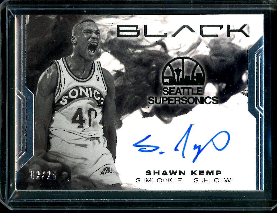 2022-23 Panini Black Shawn Kemp Smoke Show Auto /25 Supersonics