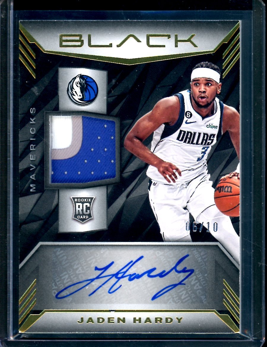 2022-23 Panini Black Jaden Hardy Rookie RPA Gold /10 Mavericks