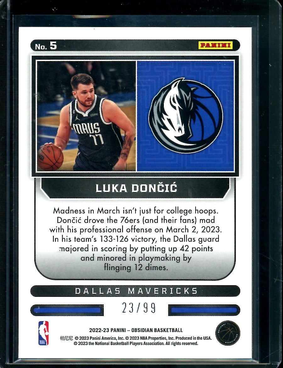 2022-23 Panini Obsidian Luka Doncic Supernova /99 Mavericks