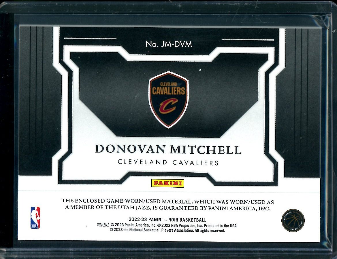 2022-23 Panini Noir Donovan Mitchell Jumbo Materials Patch /99 Cavaliers