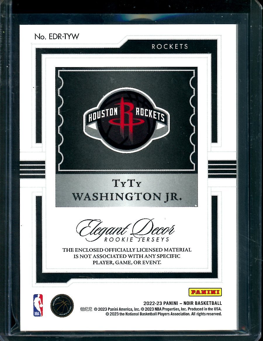 2022-23 Panini Noir TyTy Washington Rookie Elegant Decor Patch /99 Rockets
