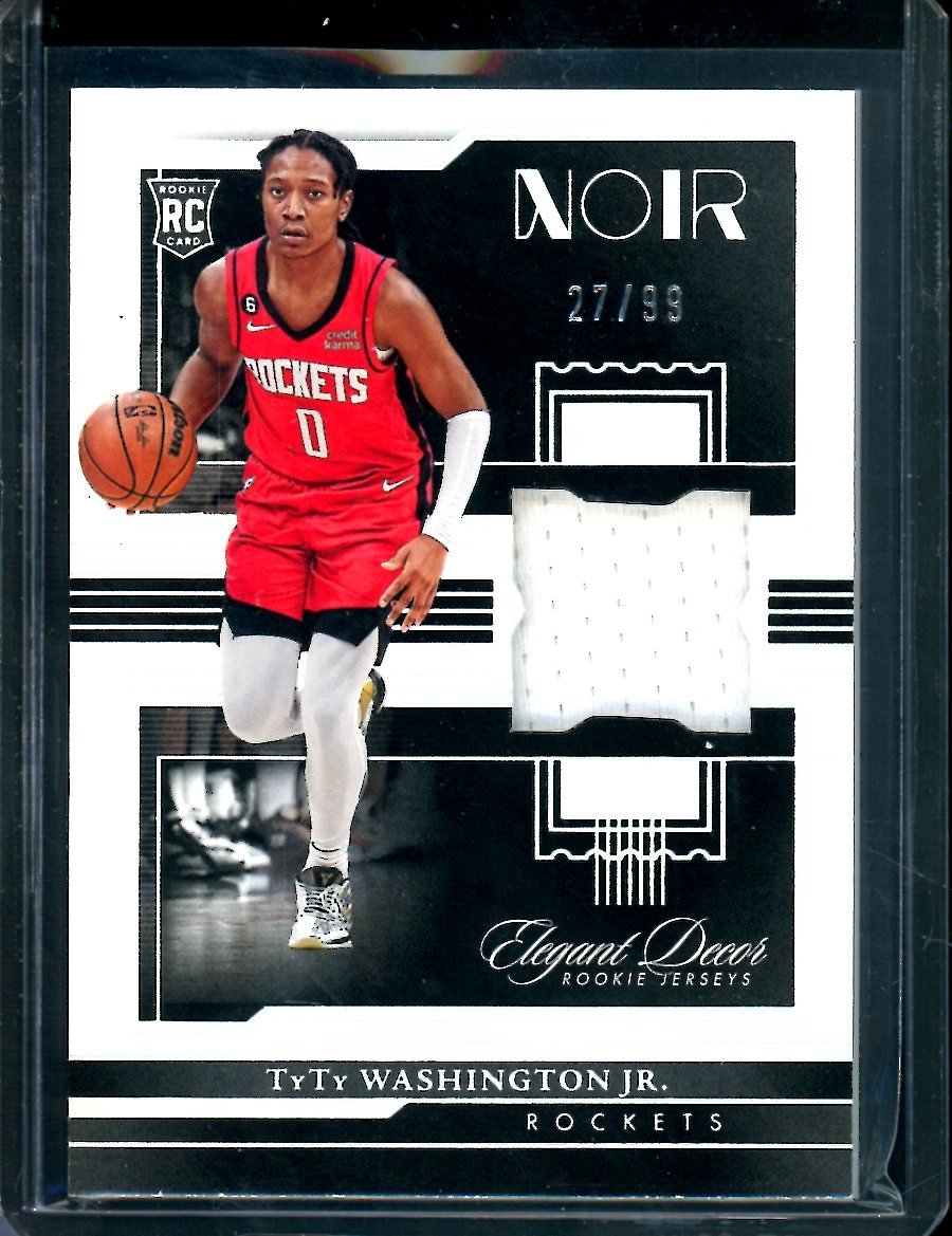 2022-23 Panini Noir TyTy Washington Rookie Elegant Decor Patch /99 Rockets