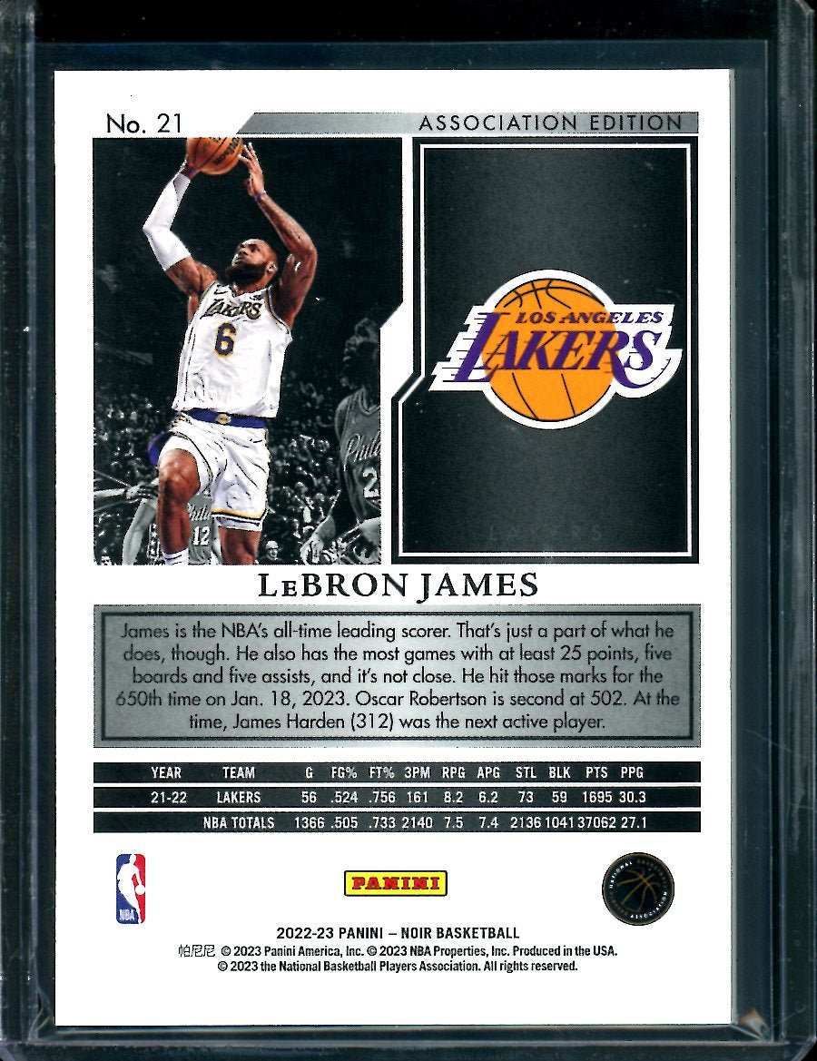 2022-23 Panini Noir LeBron James /99 Lakers