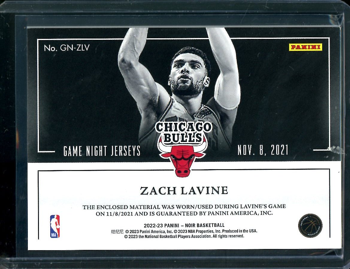 2022-23 Panini Noir Zach Lavine Game Night Jerseys Patch /99 Bulls