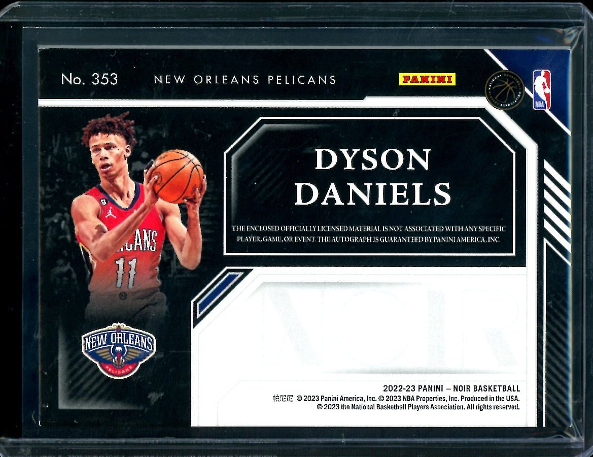 2022-23 Panini Noir Dyson Daniels Rookie RPA /99 Pelicans