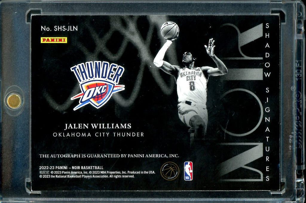 2022-23 Panini Noir Jalen Williams Rookie Shadow Signatures Gold /25 Thunder