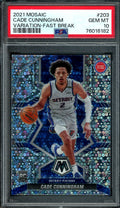 2021-22 Panini Mosaic Cade Cunningham Rookie Disco PSA 10 Pistons