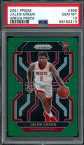 2021-22 Panini Prizm Jalen Green Rookie Green PSA 10 Rockets