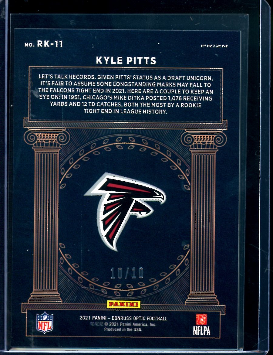 2021 Panini Optic Kyle Pitts Rookie Kings Gold /10 Falcons