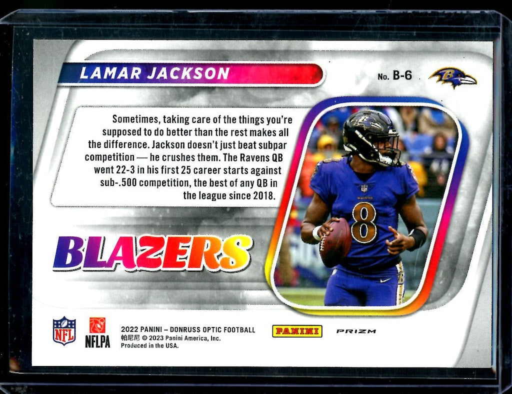 2022 Panini Optic Lamar Jackson Blazers SP Ravens