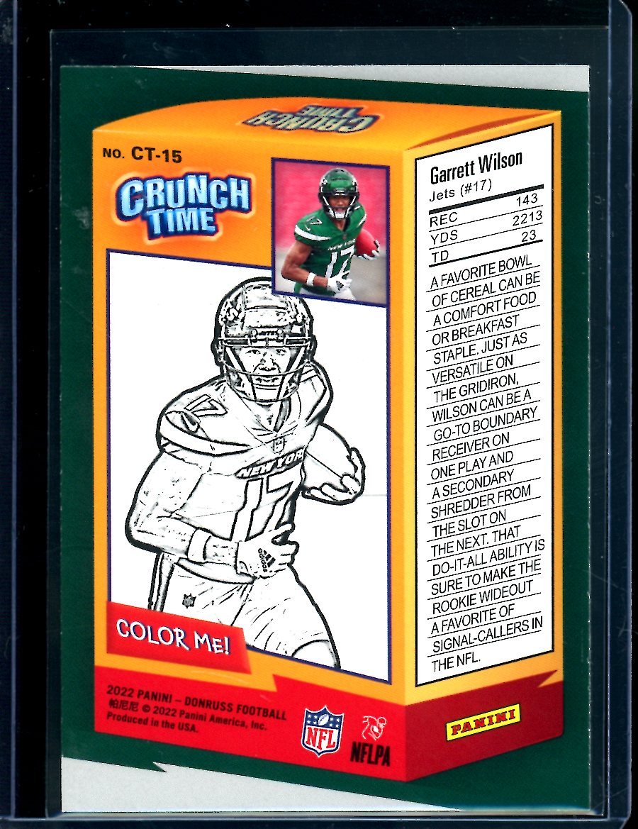 2022 Panini Donruss Garrett Wilson Crunch Time SP Jets