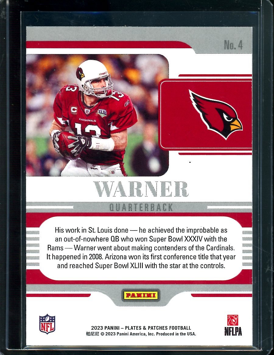 2023 Panini Plates & Patches Kurt Warner 1/1 Cardinals