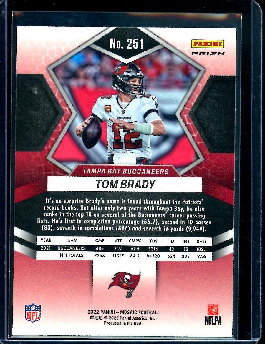 2022 Panini Mosaic Tom Brady National Pride Red Speckle Buccaneers