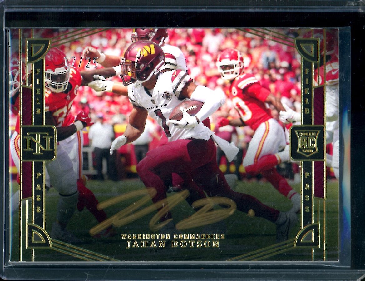 2022 Panini National Treasures Jahan Dotson Rookie Field Pass Auto /25 Commanders