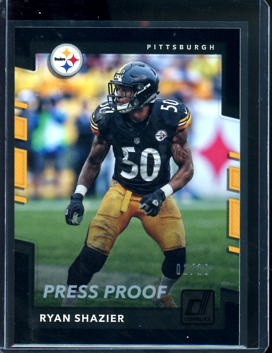 2017 Panini Donruss Ryan Shazier Press Proof Black /10 Steelers