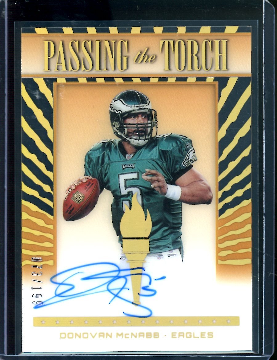 2022 Panini Donruss Clearly Donovan McNabb Passing the Torch Auto /199 Eagles