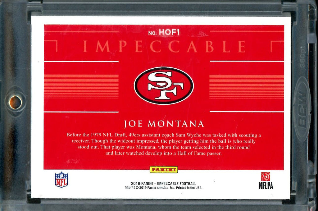 2019 Panini Impeccable Joe Montana Silber Troy Oz. /20 49ers