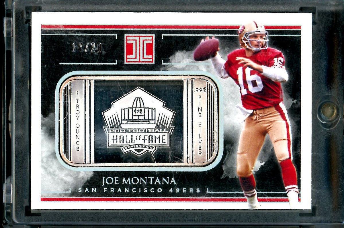 2019 Panini Impeccable Joe Montana Silber Troy Oz. /20 49ers