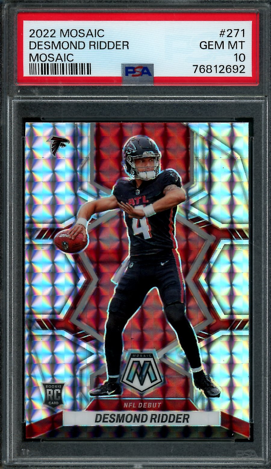 2022 Panini Mosaic Desmond Ridder Rookie Mosaic PSA 10 Falcons