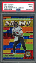 2021 Panini Mosaic Tom Brady In It To Win It Blue Mosaic /99 PSA 9 Buccaneers
