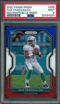 2020 Panini Prizm Tua Tagovailoa Rookie Red/White/Blue Prizm PSA 9 Dolphins
