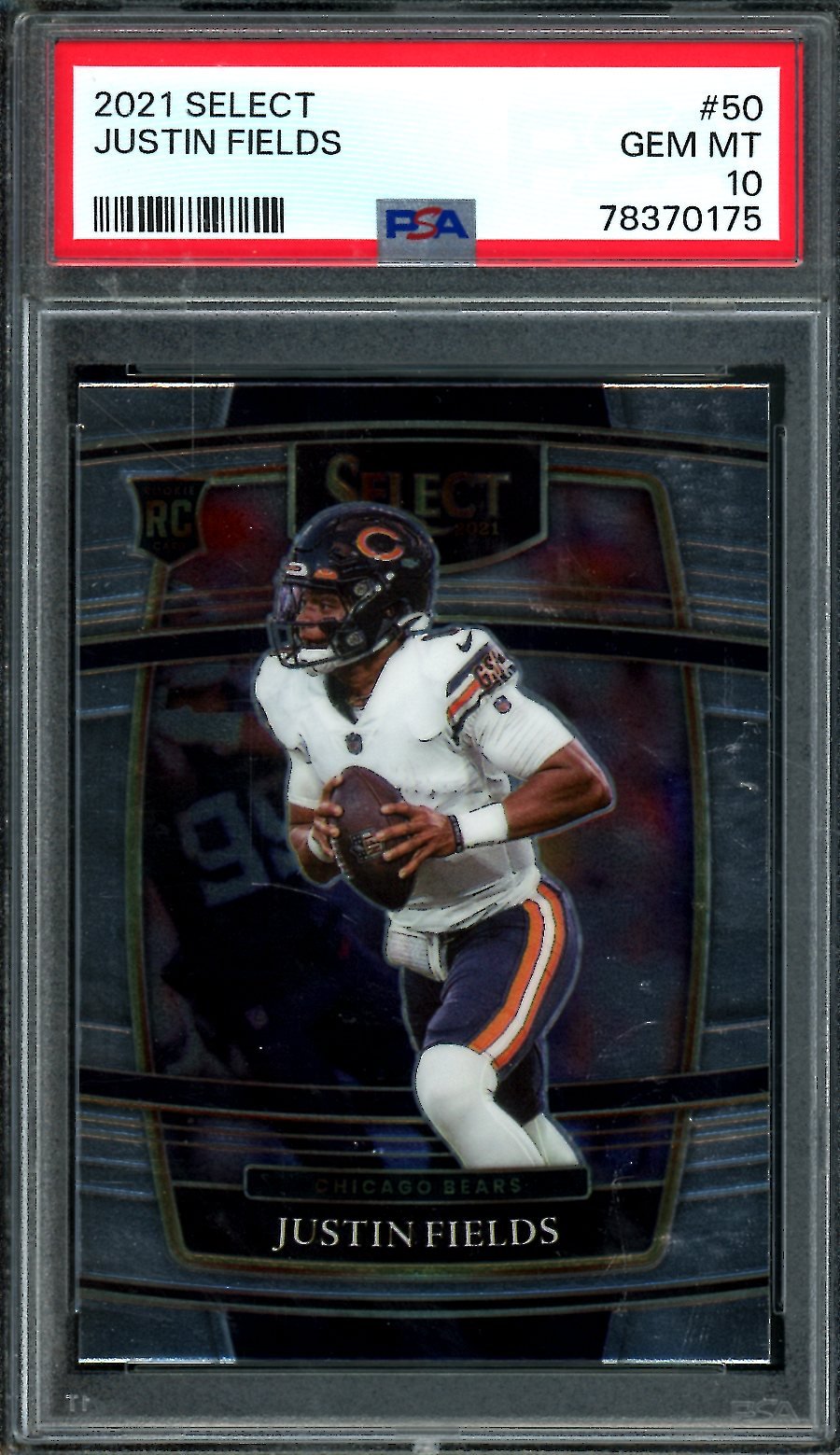 2021 Panini Select Justin Fields Rookie PSA 10 Bears