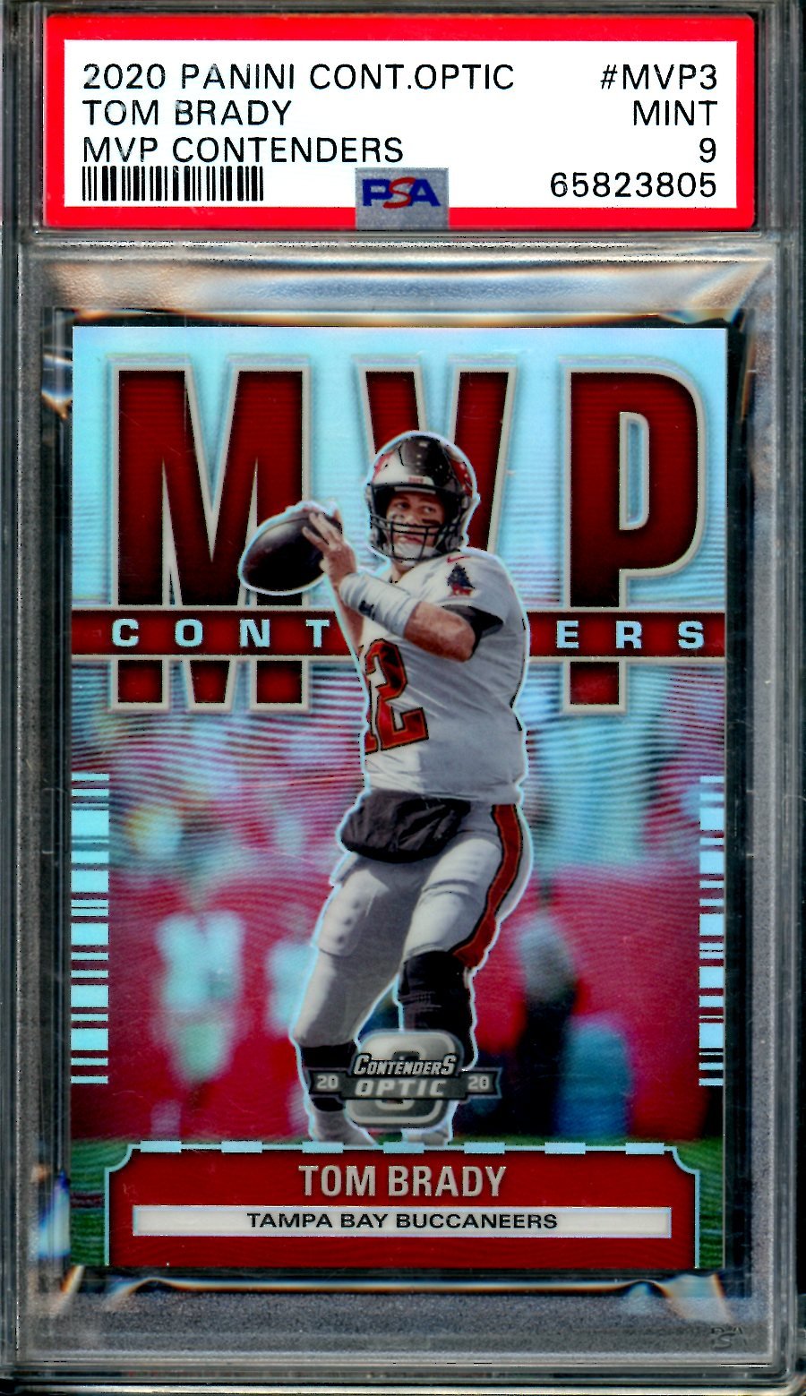 2020 Panini Contenders Optic Tom Brady MVP Contenders PSA 9 Buccaneers